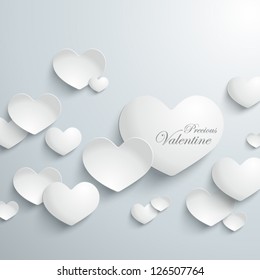 Abstract 3D Heart Shapes Paper Graphic