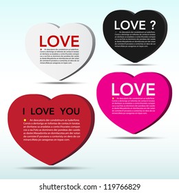 Abstract 3D heart speech bubble background.eps10