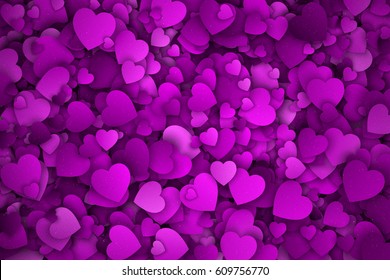 Abstract 3d Hearts Vector Background with Subtle Halftone Texture