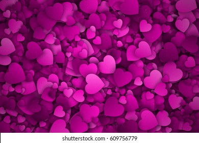 Abstract 3d Hearts Vector Background with Subtle Halftone Texture