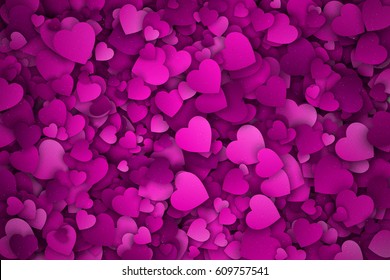 Abstract 3d Hearts Vector Background with Subtle Halftone Texture