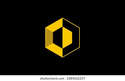 Resumen de diseño del logotipo del hexágono 3d