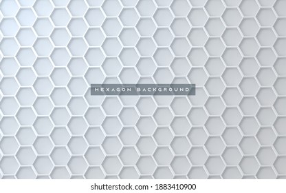 Abstract 3D hexagon texture white background