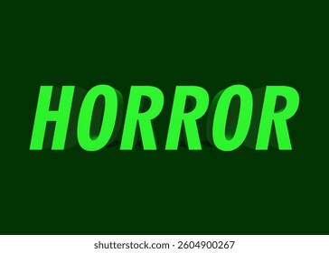 Abstract 3D Horror Text Effect Design Green Background