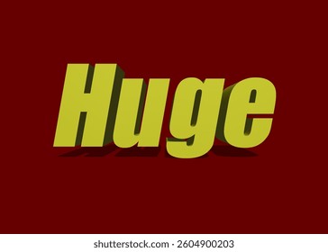 Abstract 3D Huge Text Effect Design Red Background