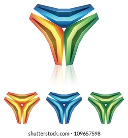 Abstract 3D icons set