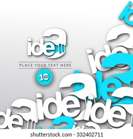 Abstract 3d idea text vector design