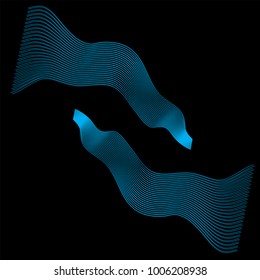 Abstract 3d illuminated distorted Mesh Sphere Neon Sign Futuristic Elegant Abstract Destroyed Sphere Big data visualization.Vector illustration EPS 10