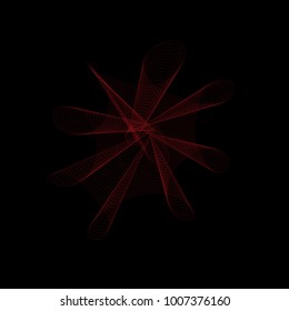Abstract 3d illuminated distorted Mesh Sphere Neon Sign Futuristic Elegant Abstract Destroyed Sphere Big data visualization.Vector illustration EPS 10