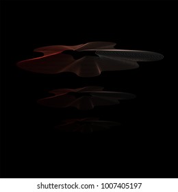 Abstract 3d illuminated distorted Mesh Sphere Neon Sign Futuristic Elegant Abstract Destroyed Sphere Big data visualization.Vector illustration EPS 10