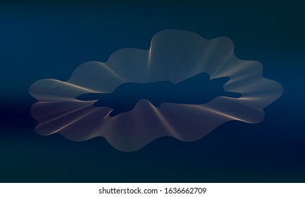 Abstract 3d illuminated distorted Mesh Sphere Neon Sign Futuristic Elegant Abstract Destroyed Sphere Big data visualization.Vector illustration EPS 10
