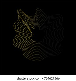 Abstract 3d illuminated distorted Mesh Sphere Neon Sign Futuristic Elegant Abstract Destroyed Sphere Big data visualization.Vector illustration EPS 10