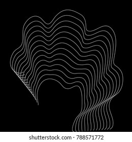 Abstract 3d illuminated distorted Mesh Sphere Neon Sign Futuristic Elegant Abstract Destroyed Sphere Big data visualization.Vector illustration EPS 10