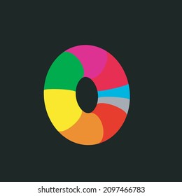 Abstract 3D illusion Striped doughnut art illustration