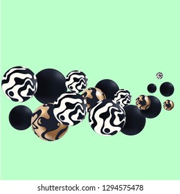 abstract 3D illustration of decorative balls, vector