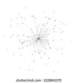 Abstract 3d illustration of molecule model isolated on white. Science or medical pattern. Simple technology concept. Abstract geometric template for brochure, flyer, report , banner, infographics.