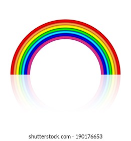abstract 3d illustration of rainbow over white background