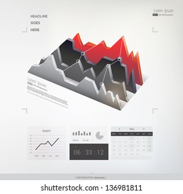Abstract 3D Info graphic elements (graph). Vector illustration/eps 10