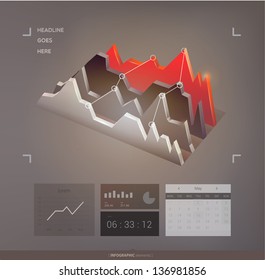 Abstract 3D Info graphic elements (graph). Vector illustration/eps 10