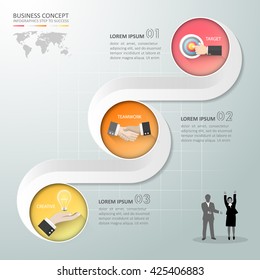 Abstract 3d infographic 3 steps, business design infographic template, can be used for workflow layout, diagram, number option.