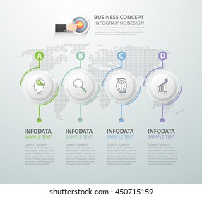 Resumen de las opciones 3d de infografía 4, la plantilla de infografía de concepto de negocio se puede utilizar para diseño de flujo de trabajo, diagrama, opciones de número, escala de tiempo o proyecto de hitos.