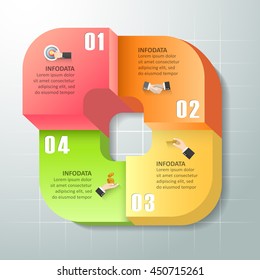 Abstract 3d infographic 4 options,  Business concept infographic template can be used for workflow layout, diagram, number options,