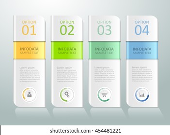 Abstract 3d infographic 4 options,  Business concept infographic template can be used for workflow layout, diagram, number options,