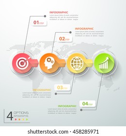 Abstract 3d infographic 4 options,  Business concept infographic template can be used for workflow layout, diagram, number options, timeline or milestones project.