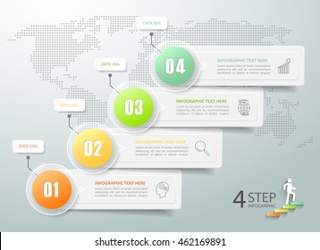 Abstract 3d infographic 4 options,  Business concept infographic template can be used for workflow layout, diagram, number options, timeline or milestones project.