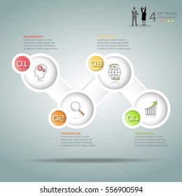 Abstract 3d infographic 4 options,  Business concept infographic template can be used for workflow layout, diagram, number options,