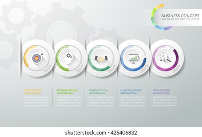 Abstract 3d infographic 5 options, business concept Infographic template, can be used for workflow layout, diagram, number options, timeline, milestones.
