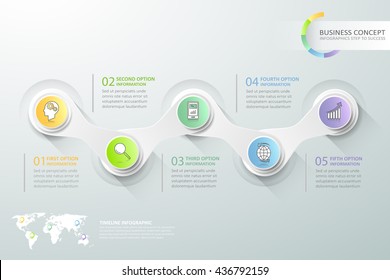 Abstract 3d infographic 5 options,  Business concept infographic template can be used for workflow layout, diagram, number options, timeline or milestones project.