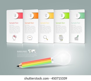 Abstract 3d infographic 5 options,  Business concept infographic template can be used for workflow layout, diagram, number options, timeline or milestones project.