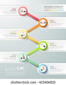 Abstract 3d infographic 6 options, Infographic template for business concept, Can be used for workflow layout, diagram, number options, timeline, milestones.