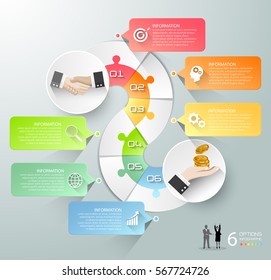 Resumen de las opciones de la infografía 3d 6, la plantilla de la infografía del concepto de empresa de inicio se puede utilizar para el diseño del flujo de trabajo, el diagrama, las opciones de número, la escala de tiempo o el proyecto de hitos.