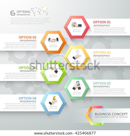 Abstract 3d infographic 6 options, Business concept infographic can be used for workflow layout, diagram, number options.