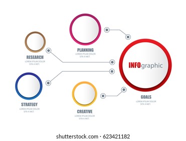 Abstract 3D infographic isolated on white background.Four steps process for success.Modern concept.Options for web site template,diagram,placard and timeline.Also useful for workflow and strategy