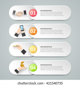 Abstract 3d infographic template 4 steps, can be used for workflow layout, diagram, number options, graphic or website layout.