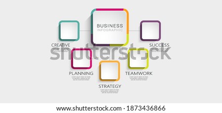 Abstract 3D Infographic Template with 5 steps for success. Business circle template with options for brochure, diagram, workflow, timeline, web design. Vector illustration. EPS 10