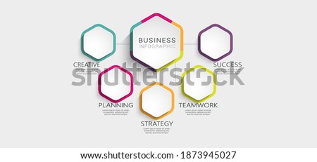 Abstract 3D Infographic Template with 5 steps for success. Business circle template with options for brochure, diagram, workflow, timeline, web design. Vector illustration. EPS 10