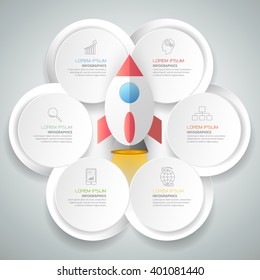 Abstract 3d infographic template 6 steps, can be used for workflow layout, diagram, number options, graphic or website layout.