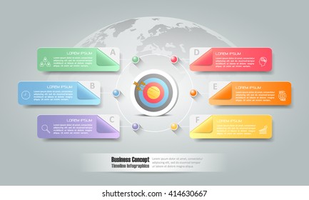 Abstract 3d infographic template 6 steps, can be used for workflow layout, diagram, number options, graphic or website layout.