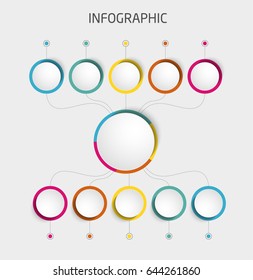 Abstract 3D infographic template with a five steps for success