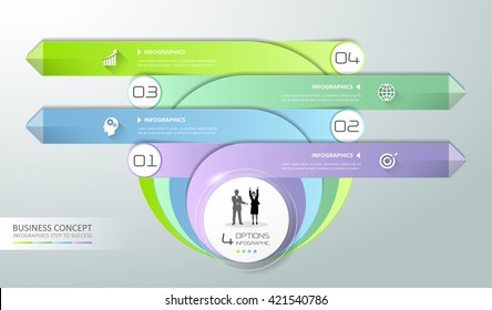 Abstract 3d infographic template, number options 4 steps, can be used for workflow layout, diagram, number options, graphic or website layout.
