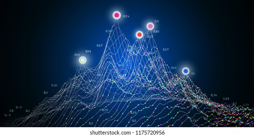 Abstract 3D  infographics design. Big data. Visual information graphic. Social network and business analytics representation.