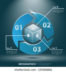Abstract 3D Infographics. Vector illustration for your business presentation