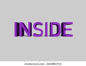 Abstract 3D Inside Text Effect Design White Background