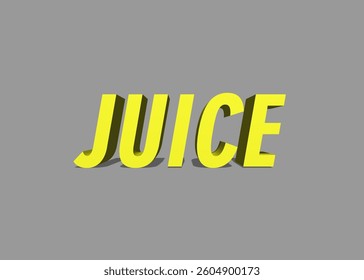 Abstract 3D Juice Text Effect Design White Background