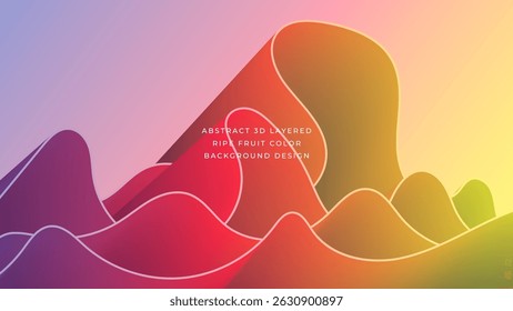 Abstract 3d layered vibrant ripe fruit colorful gradient 4k banner size background design, for background, homepage, landing page, banner, etc.
4k size EPS 10 vector design.