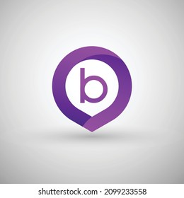Resumen Diseño del logotipo del vector de la letra 3D. Diseño del logotipo de la letra B del gradiente púrpura moderno y creativo aislado en fondo blanco.